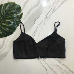 NWT Faux Leather Stretch Bralette